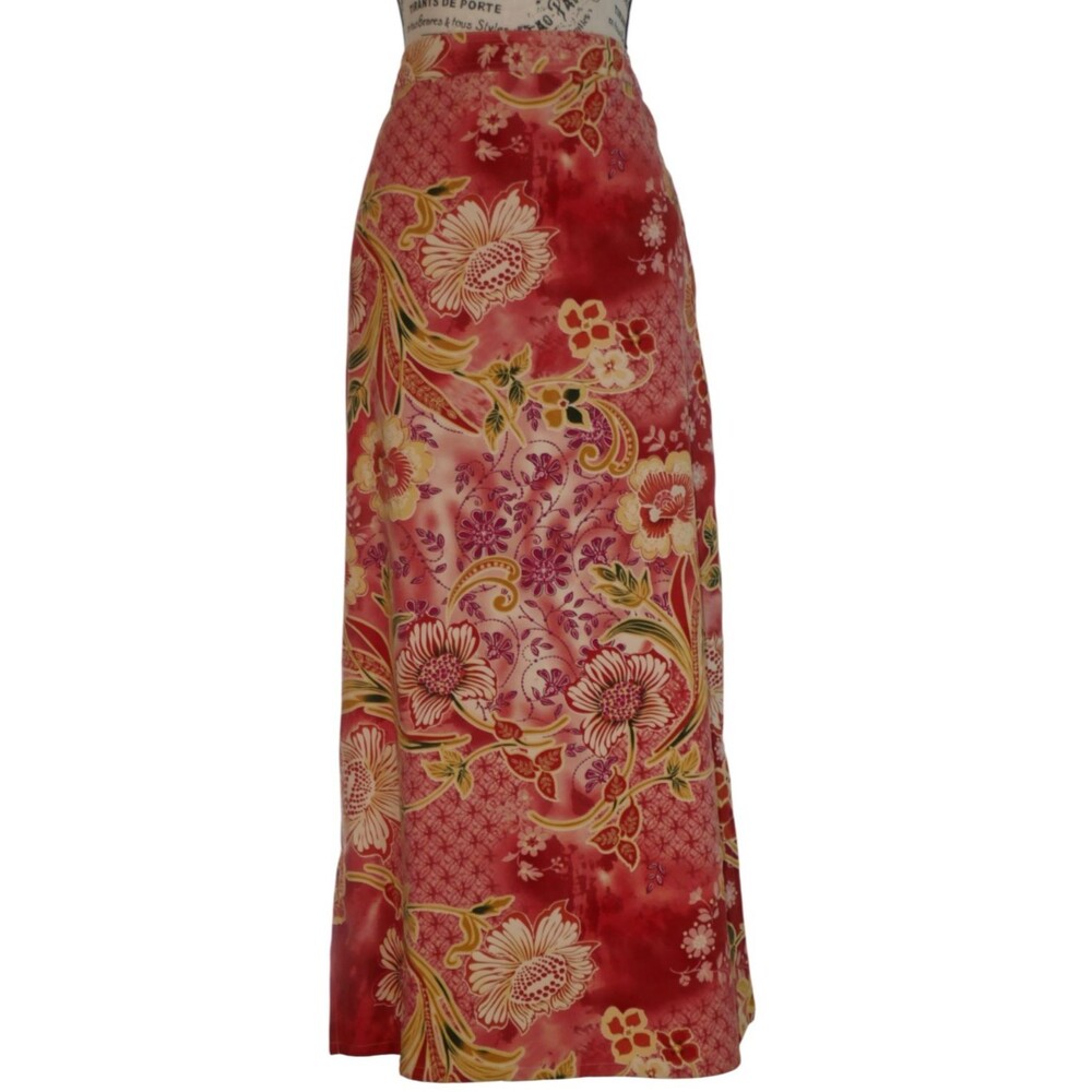 Islander Hawaiian Floral Tropical Multicolor Long Maxi Skirt Size 12 NWT